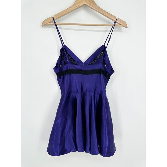 Victoria’s Secret 90’s Vintage Gold Label Satin Slip Dress Teddy Lace Nightgown - Picture 6 of 8